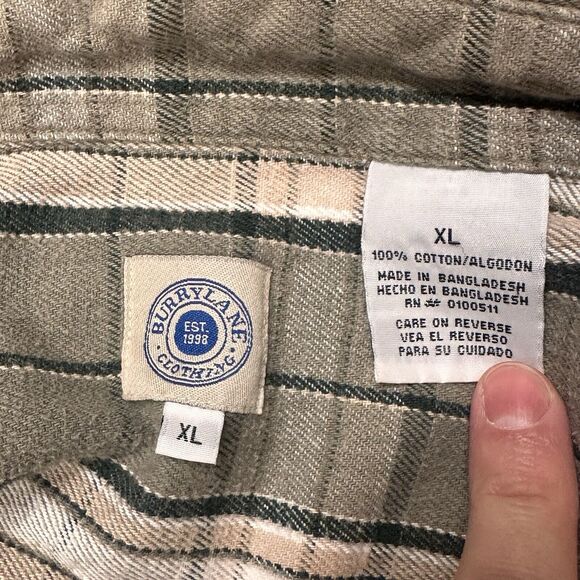 BurryLane Clothing Plaid Flannel Shirt Mens XL‎ Cotton Button Down L/S Outdoor - Picture 6 of 6